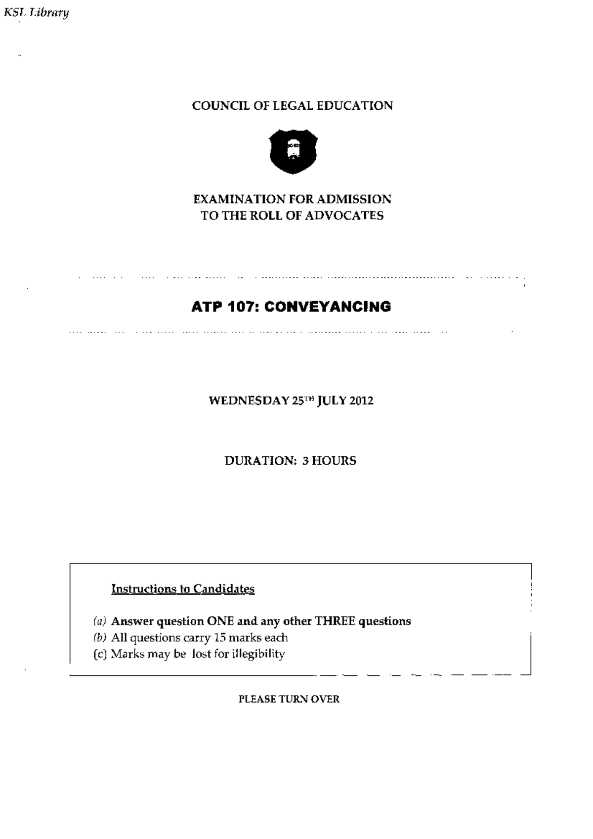 Conveyancing Notes for ATP 107 (r) - 2012 Edition - Studocu