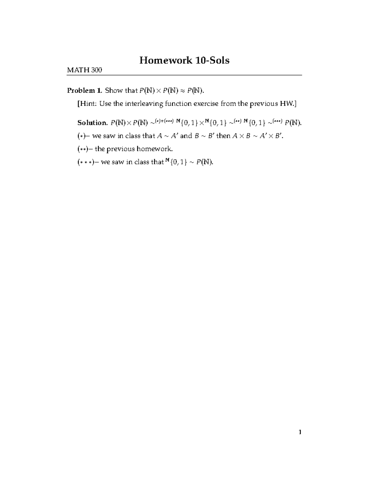 Homework Solutions for MATH 300: Problem Set Overview - Studocu