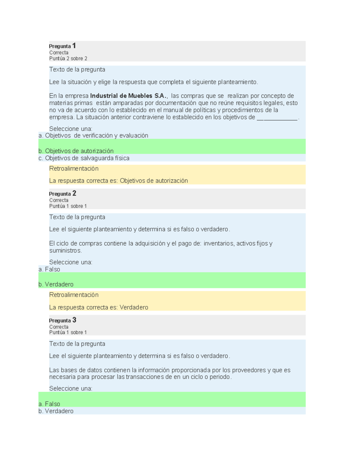 EA6. Ciclo de compras y ventas - Pregunta 1 Correcta Puntúa 2 sobre 2 ...