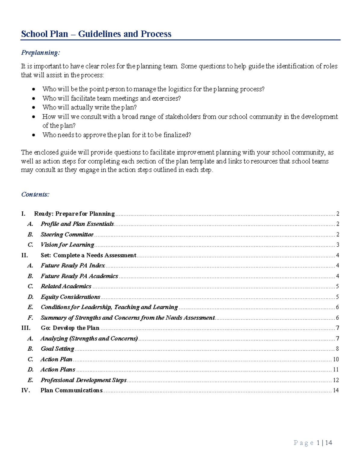CSI School Improvement Plan Guidelines and Process - Studocu