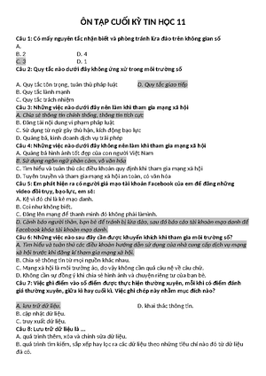 [Solved] tin hc 12 kt ni tri thc bi 7 - Tin học 11 - Studocu