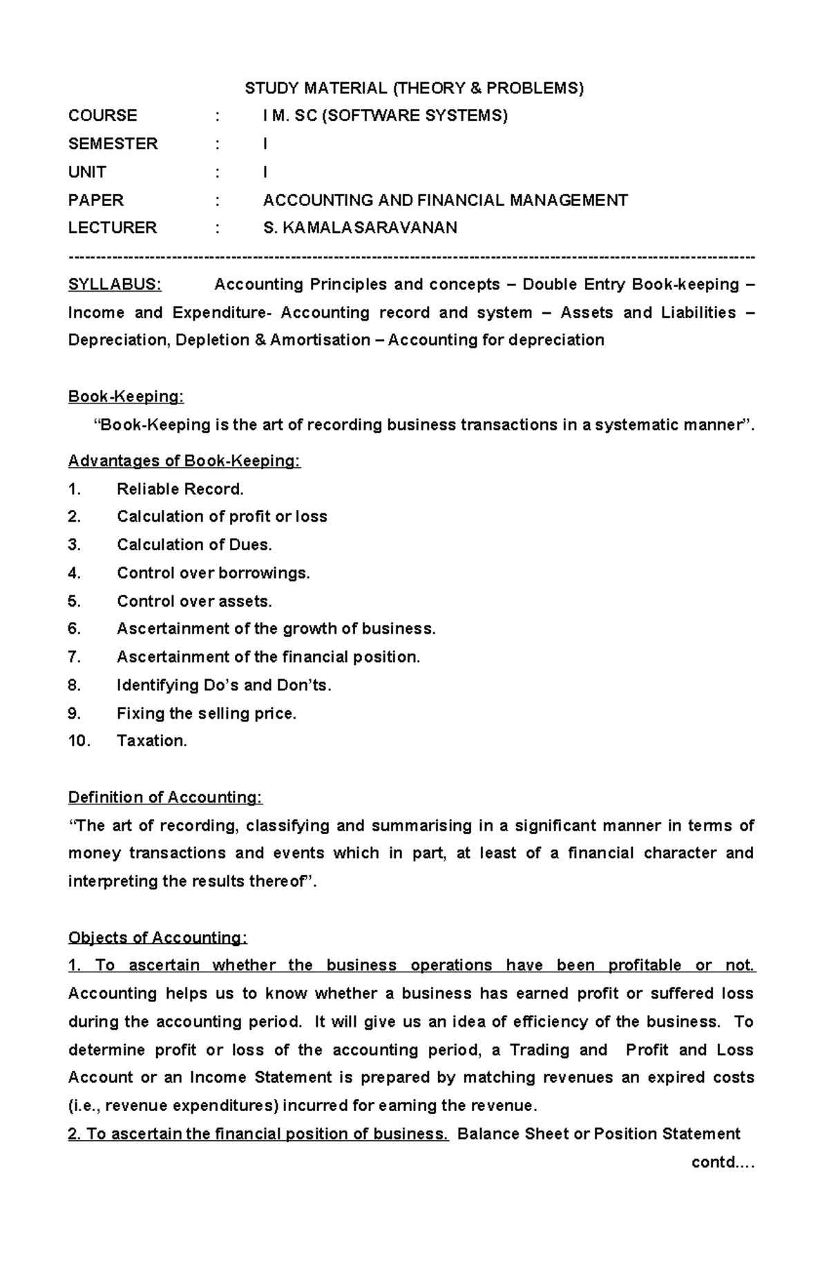 B.Com CS: Single Entry System for Incomplete Records - Chapter Notes ...