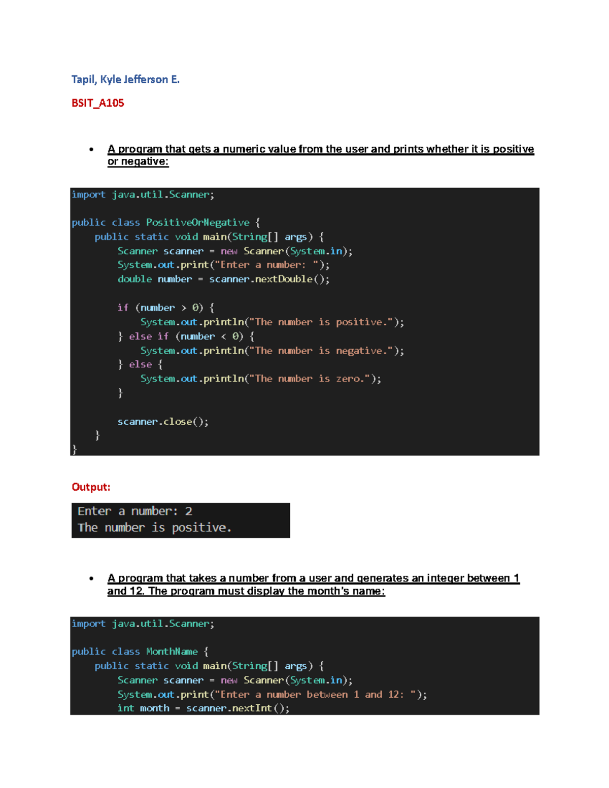 Performance Task 3 (Computer Programming 1) - Tapil, Kyle Jefferson E ...