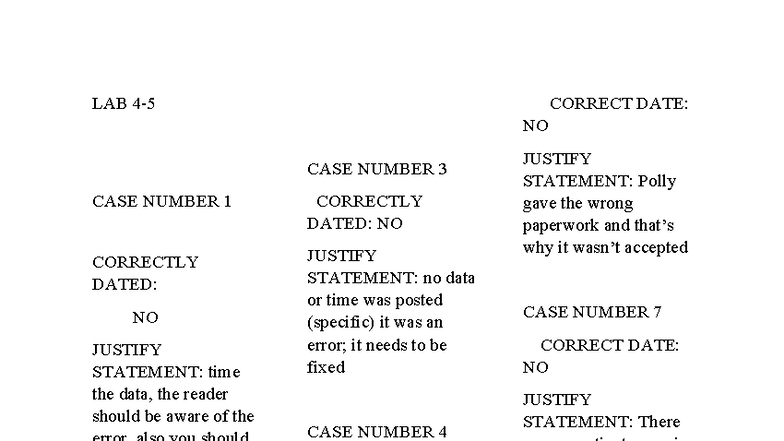 LAB NO CASE ANALYSIS: STAINING ERRORS & JUSTIFICATIONS - Studocu