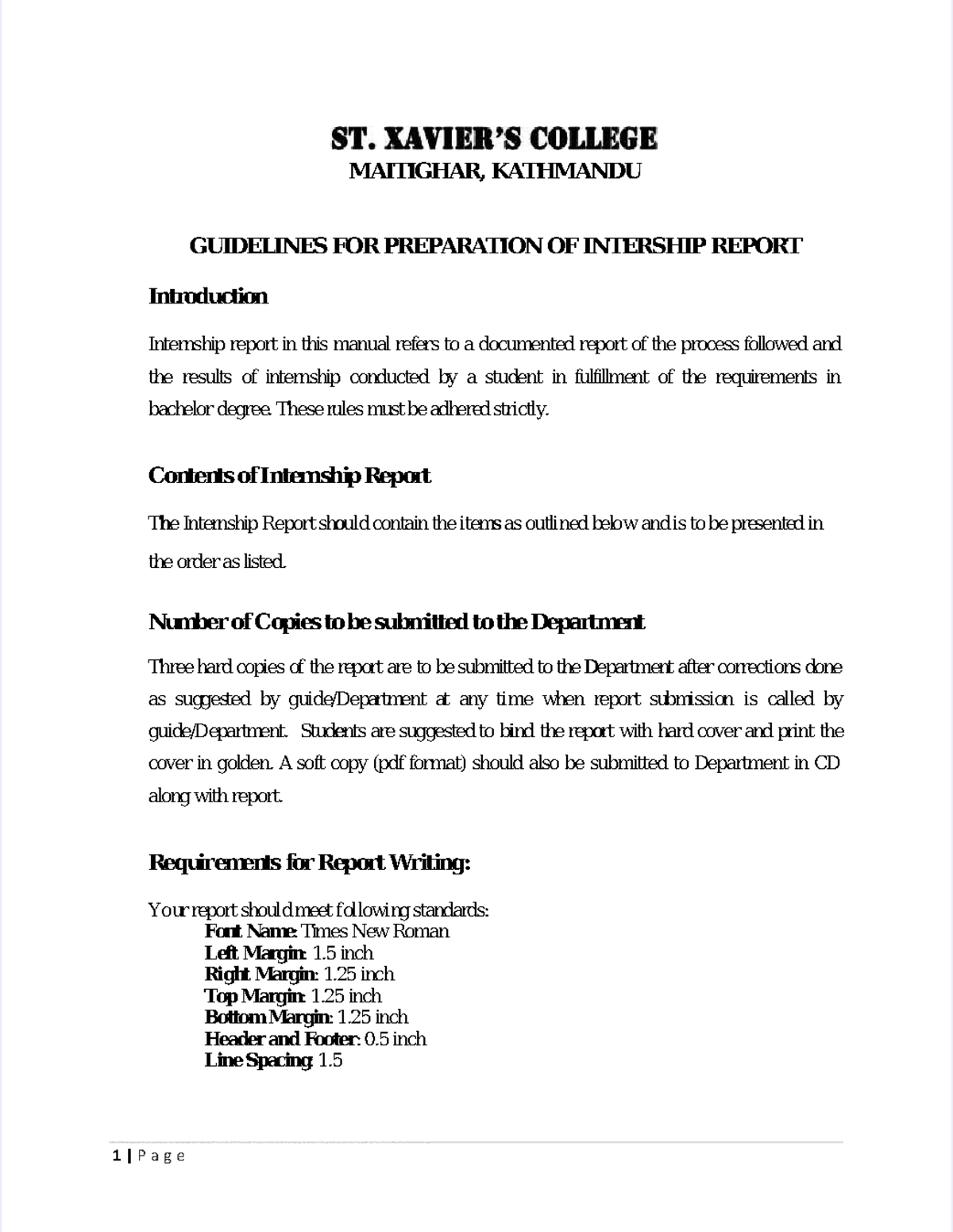 Internship Report Guidelines for Bachelors in Information Management ...
