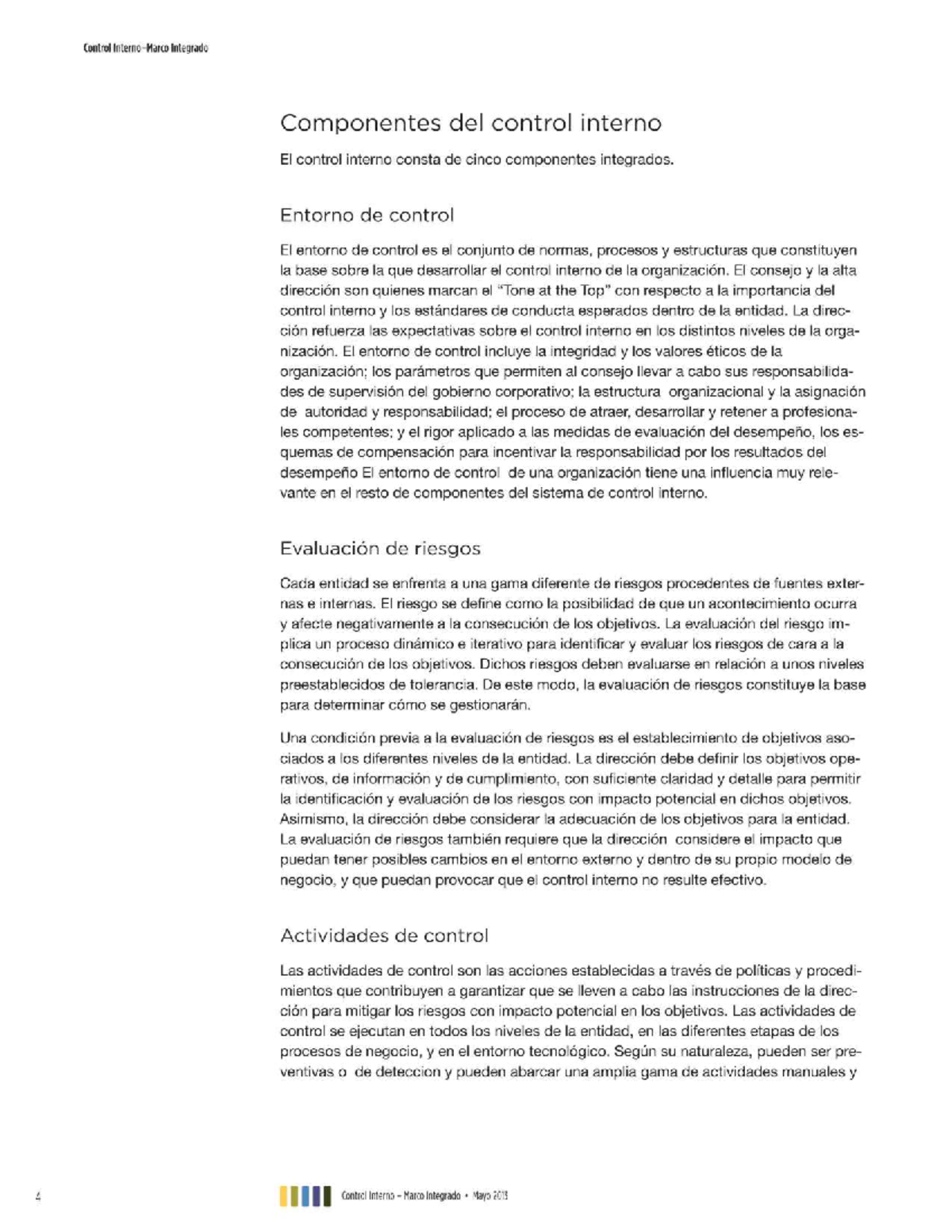 COSO - Control Interno: Componentes y Evaluación de Riesgos - Studocu