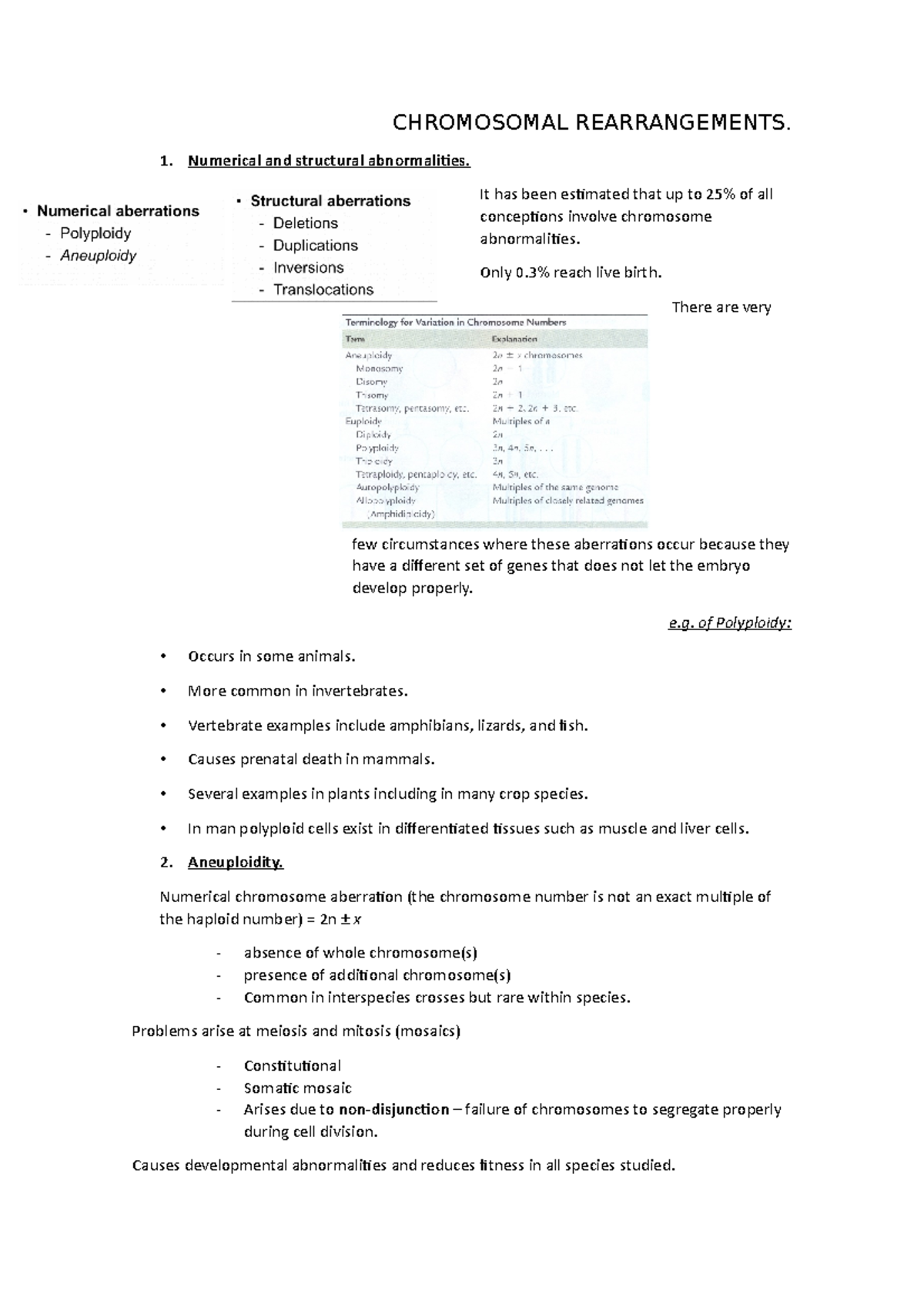 Chromosomal Rearrangements: A Study on Structural Abnormalities and ...
