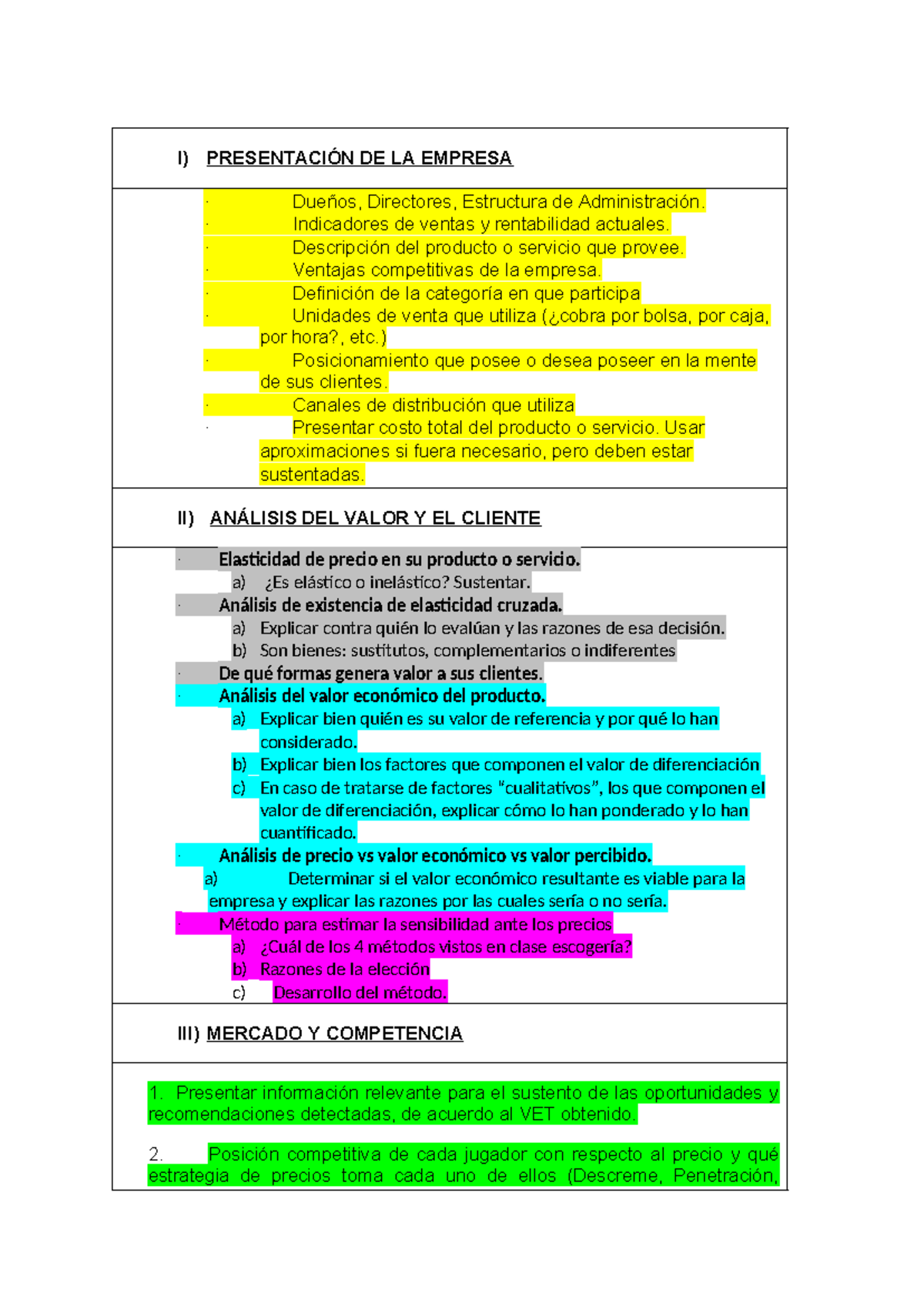 Trabajo Parcial Pricing-Grupo 5: Análisis de Empresa y Estrategias de ...