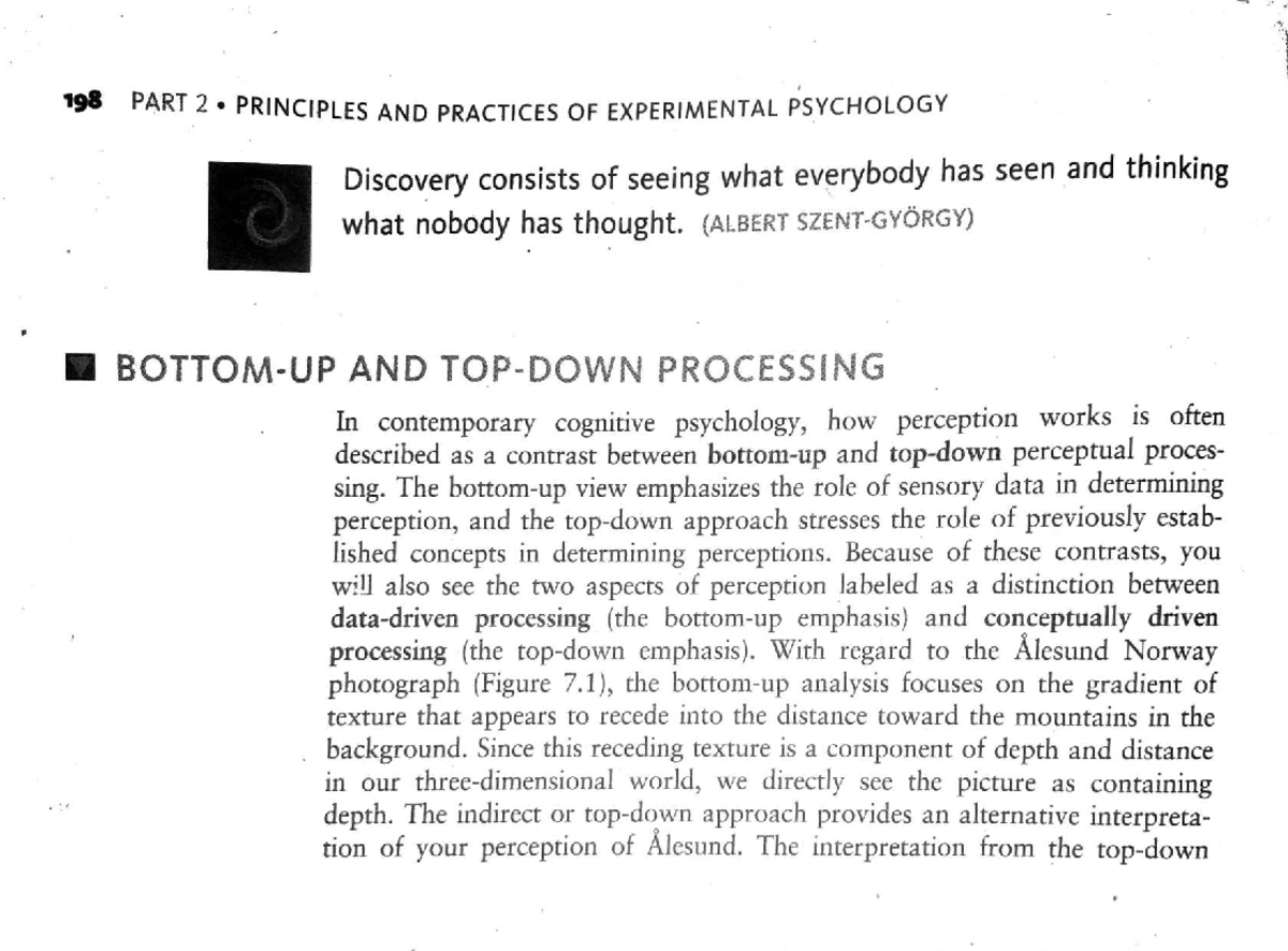Perception and Awareness: Insights from Blindsight Studies (PSY 198 ...