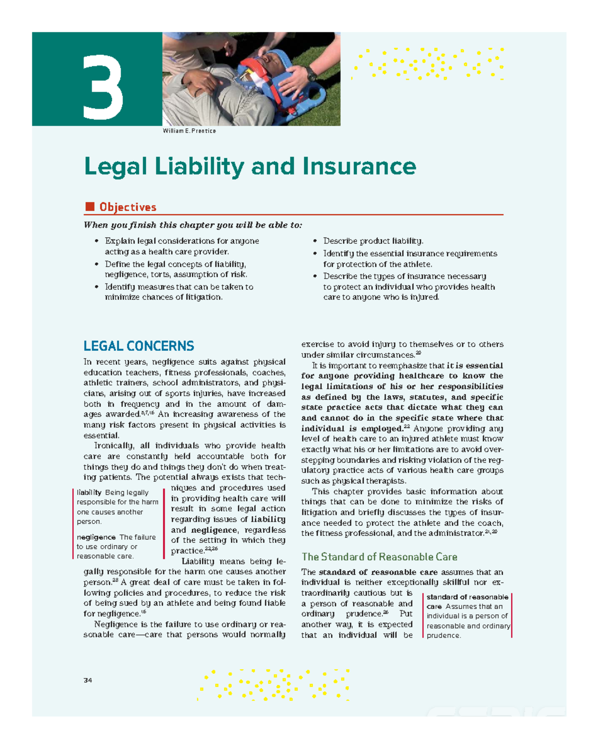 ISTUDY 3 Legal Liability and Insurance in Athletic Health Care - Studocu