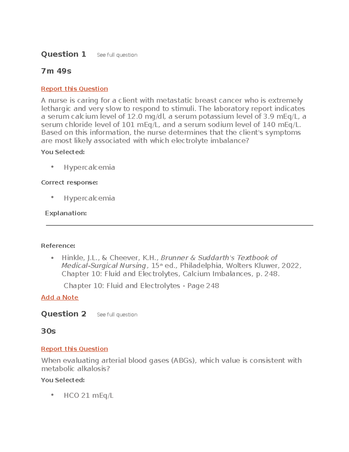 NUR 101: Fluid and Electrolytes - Practice Questions and Answers - Studocu