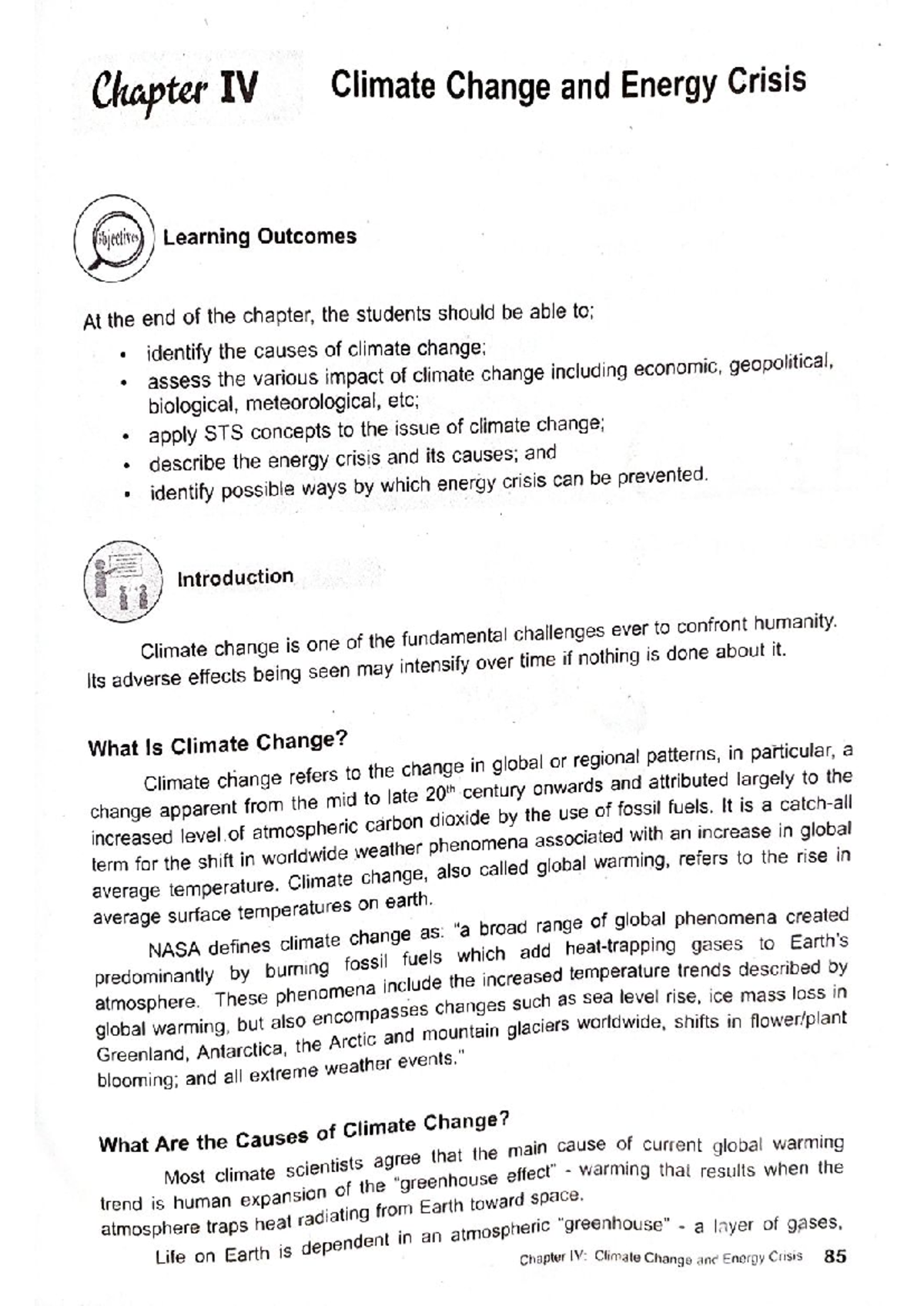 Chapter IV: Climate Change and Energy Crisis - Key Learning Outcomes ...