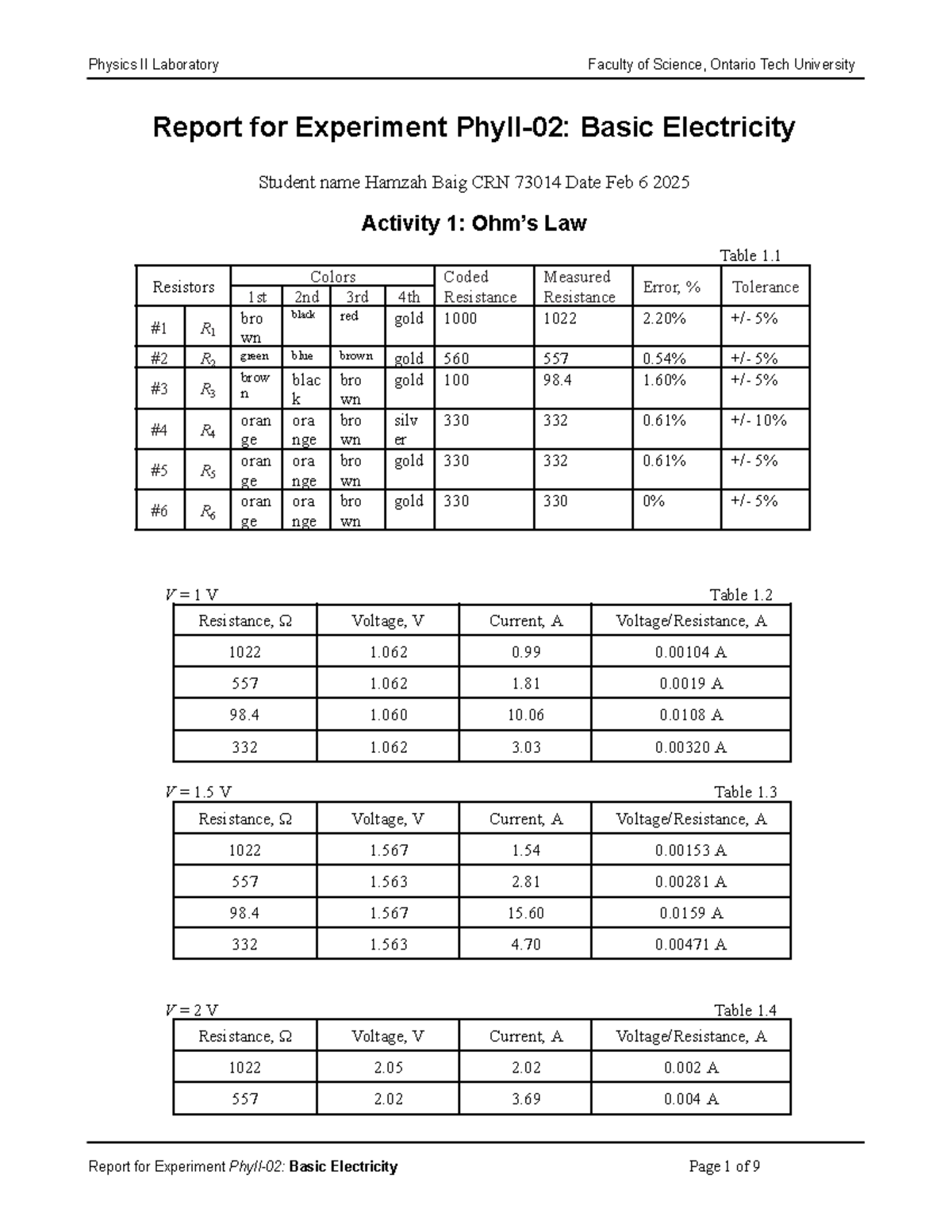 Lab2report - Lab report solution - Report for Experiment PhyII-02 ...