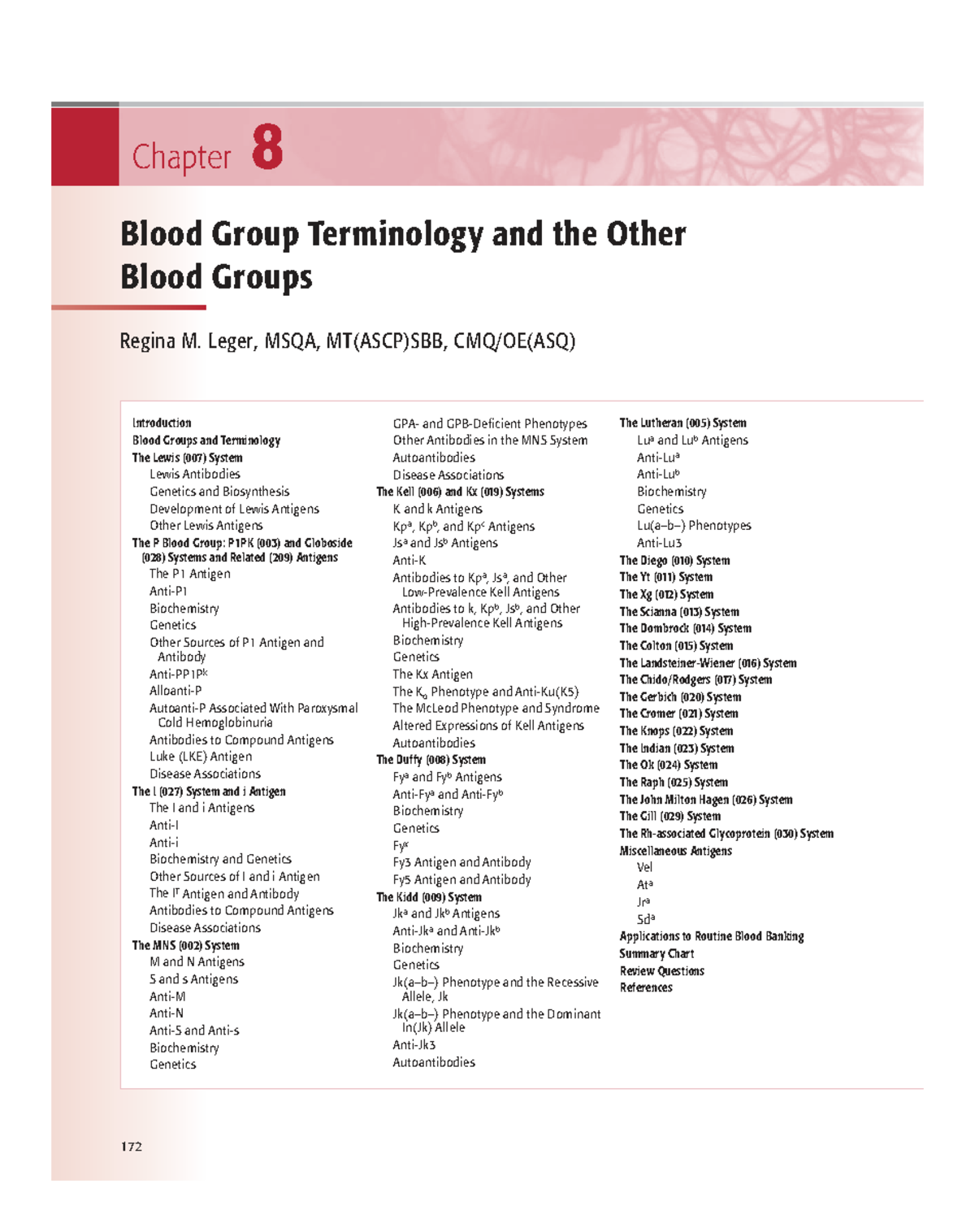 Chapter 8: Blood Group Terminology and Other Blood Groups (MSQA 007 ...