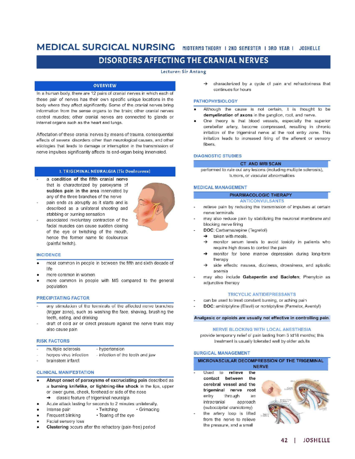 MEDICAL SURGICAL NURSING MIDTERMS THEORY I 2ND SEMESTER I 3RD YEAR I ...