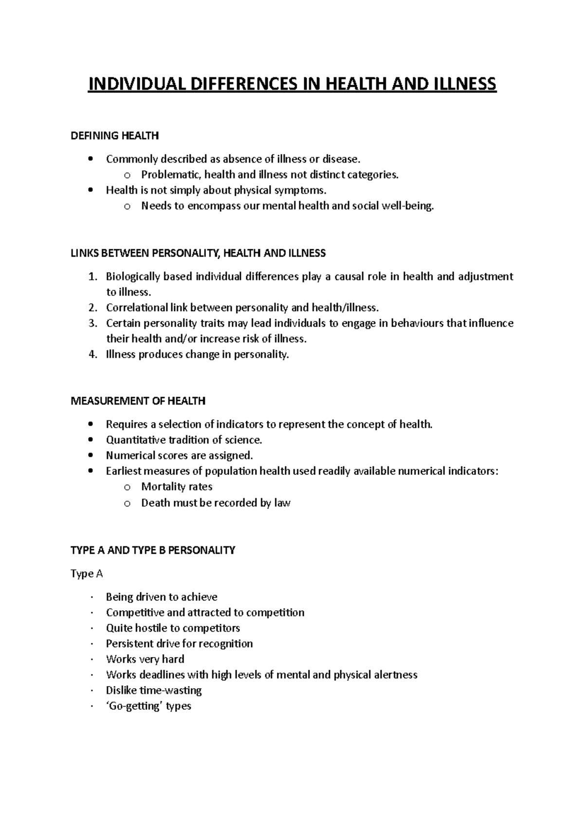 Individual Differences in Health & Illness: A Comprehensive Overview ...