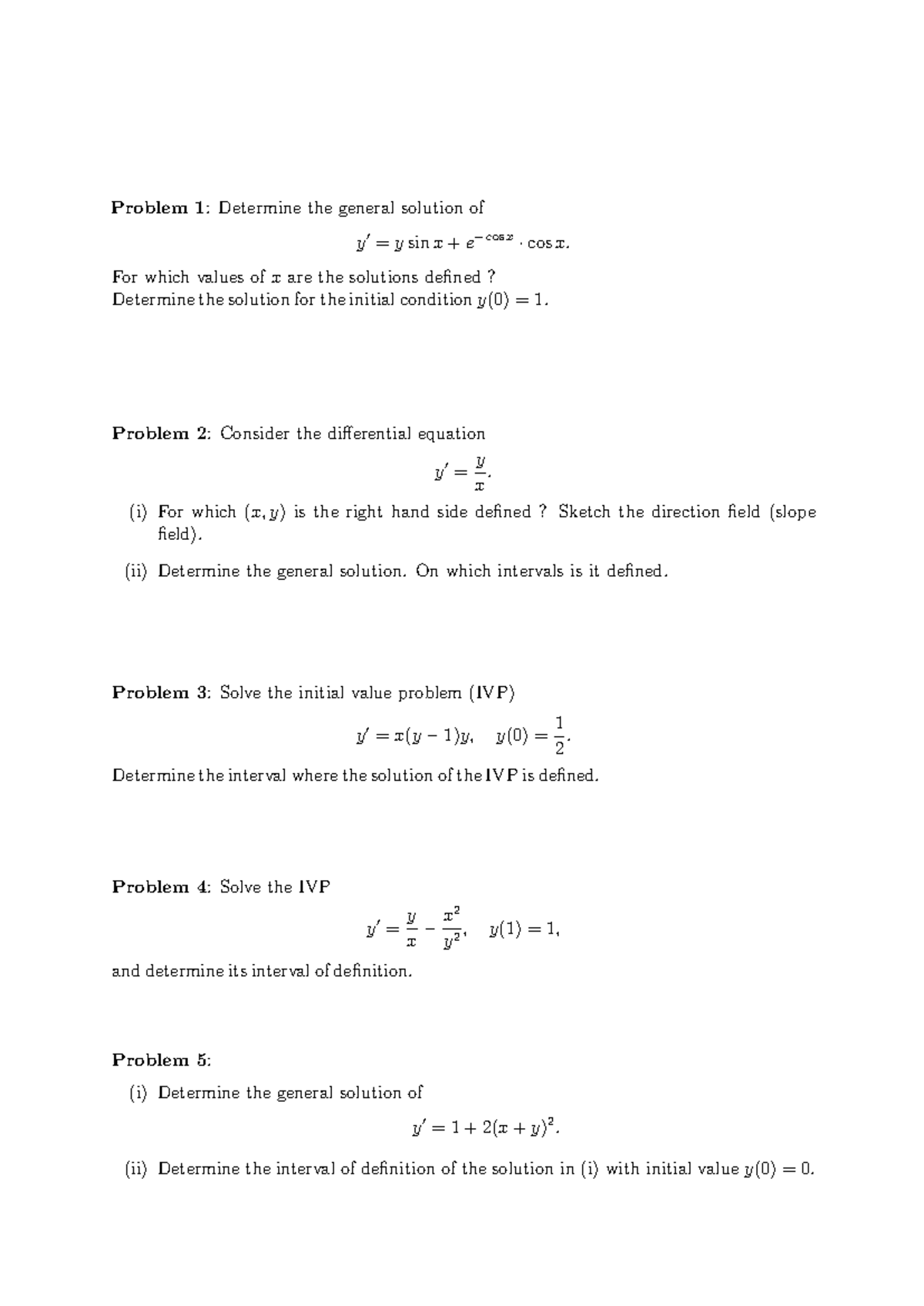 2025 Midterm Exam Solutions: Differential Equations Problems - Studocu