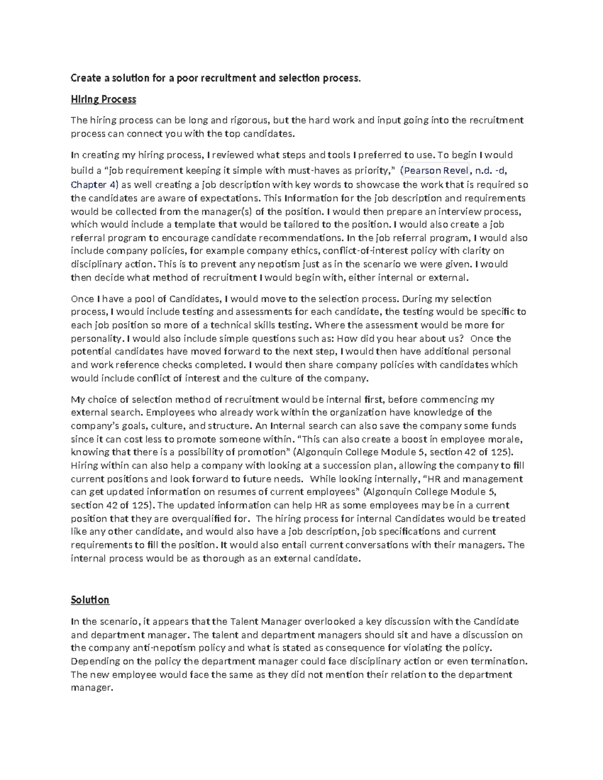 Solution for a poor recruitment and selection process - Hiring Process ...