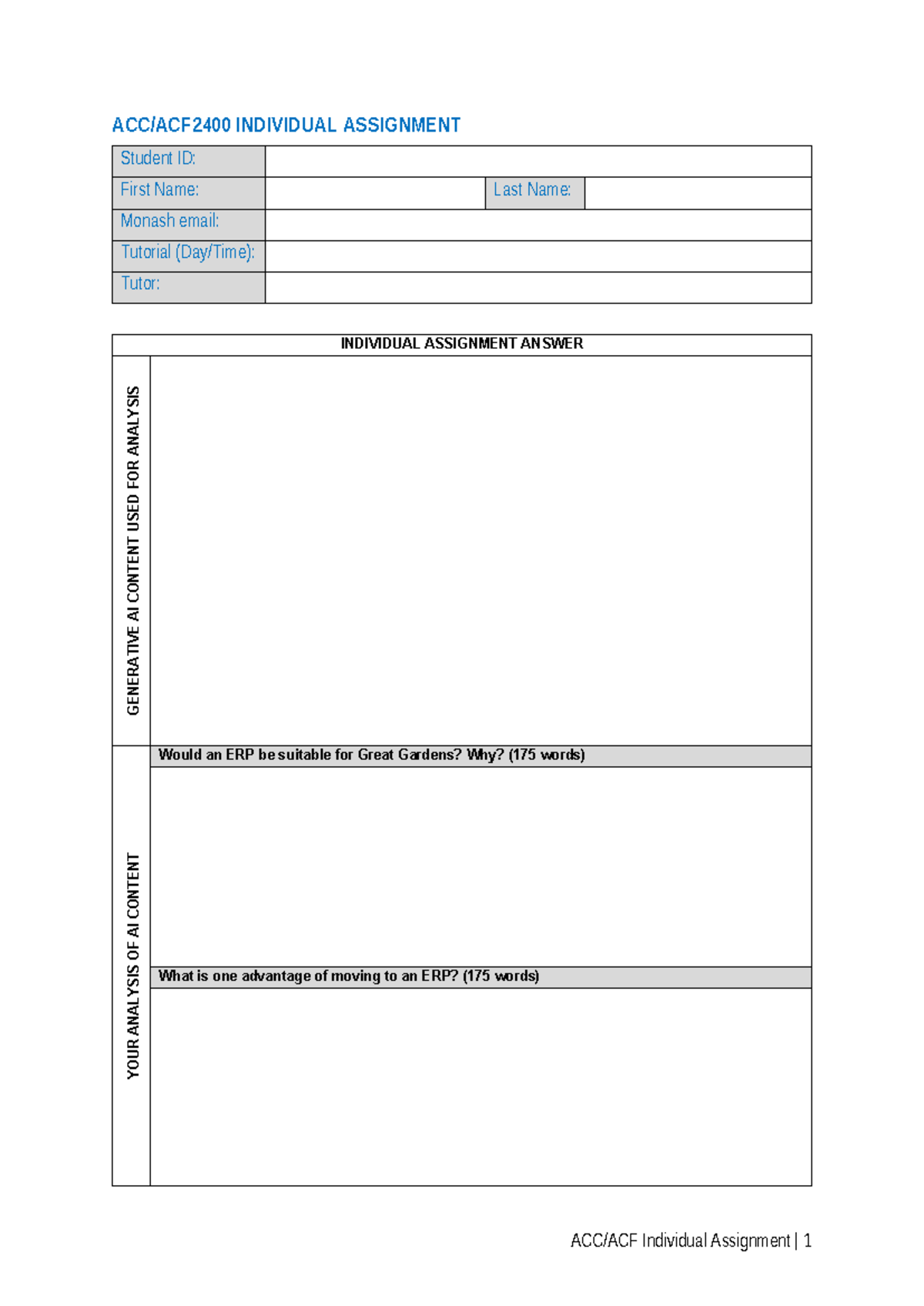 2025 S1 ACC-ACF2400 Individual Assignment Template - ACC/ACF2400 ...