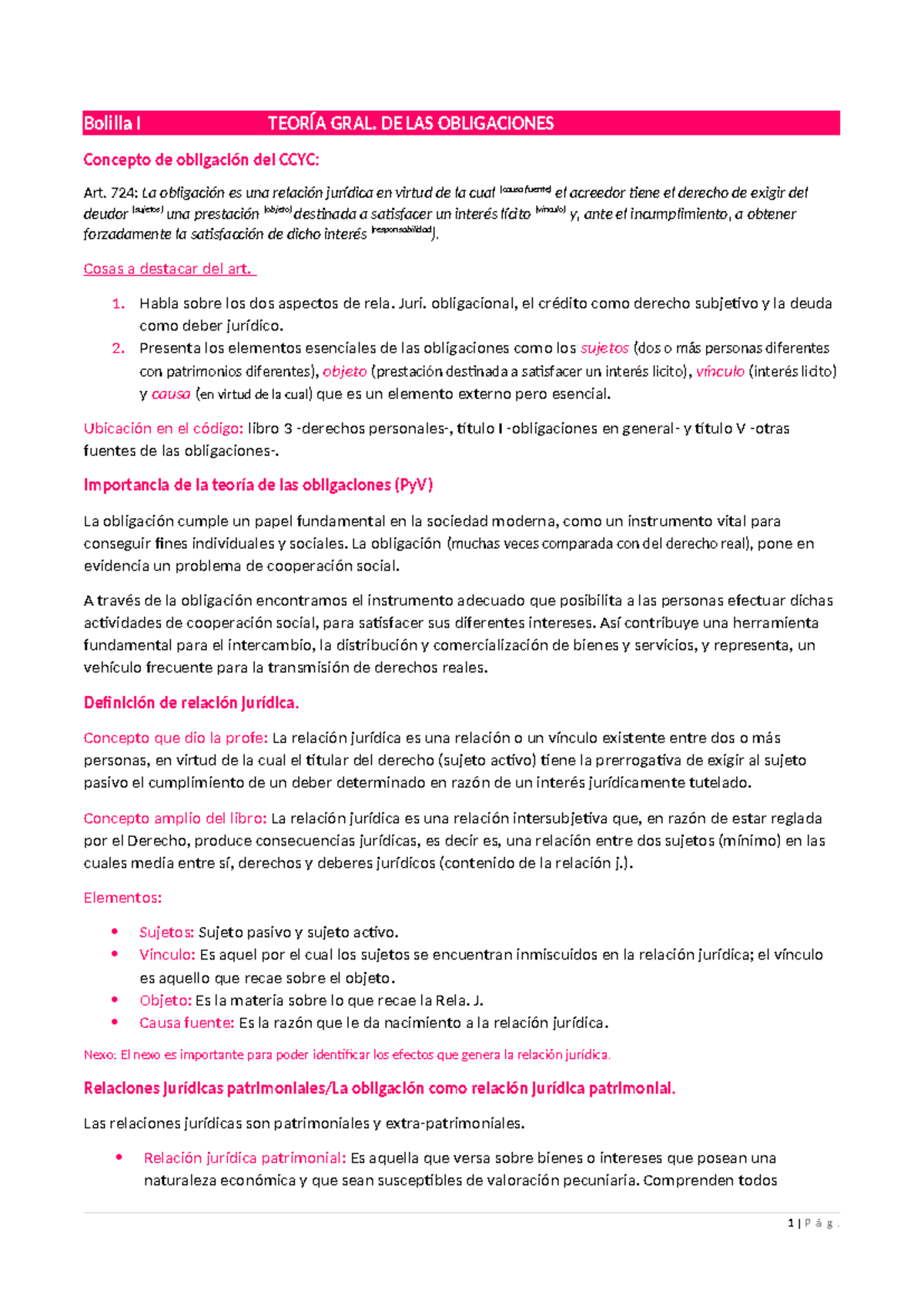 **Obligaciones - Resumen del Código Civil y Comercial (CCyC)** - Studocu