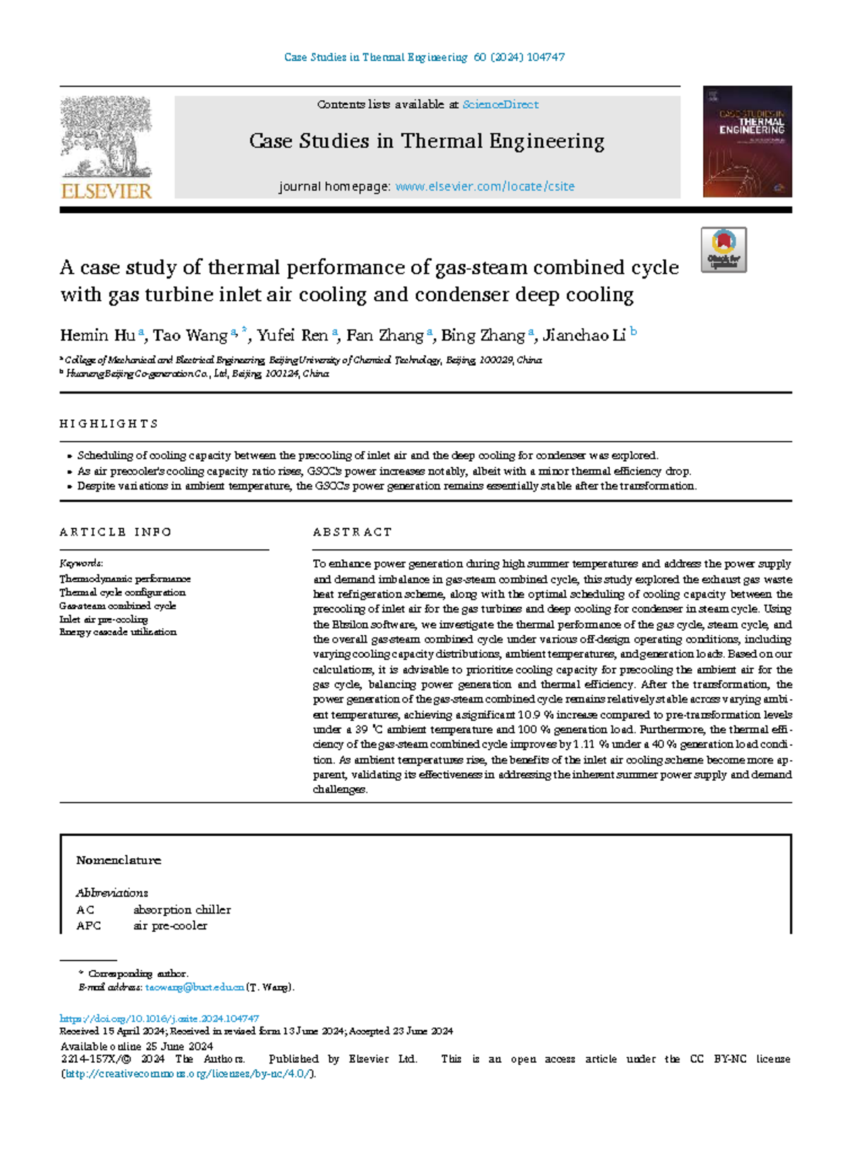 Case Study on Thermal Performance of Combined Cycle with Gas Turbine ...