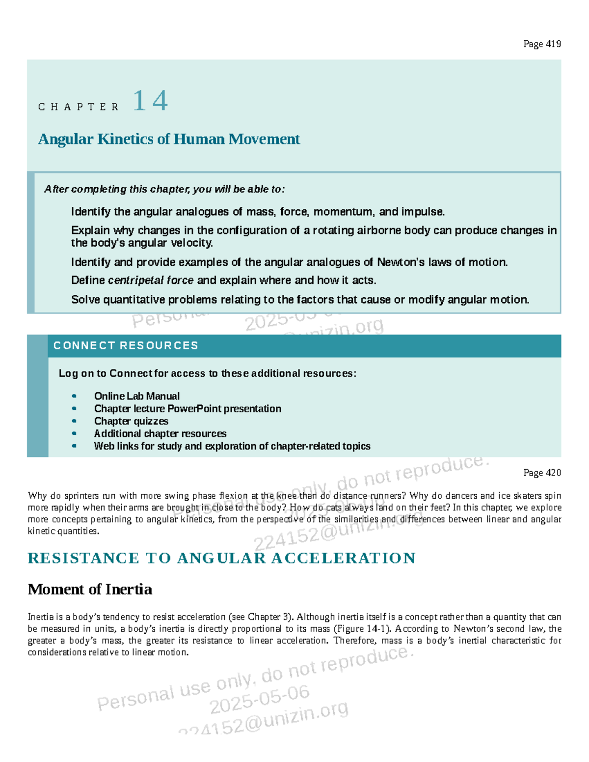 Angular Kinetics of Human Movement and Newton's Laws of Motion (PE 101 ...