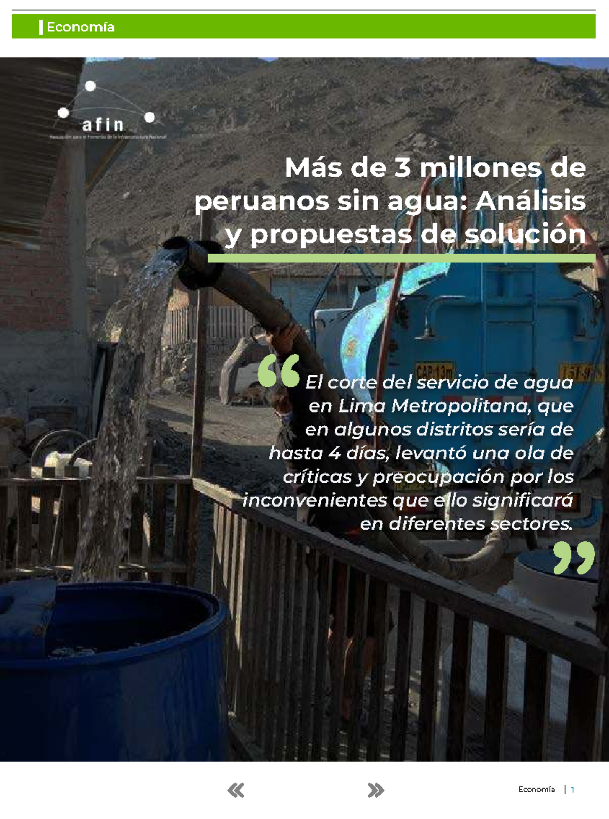 Análisis de la Crisis del Agua en Lima Metropolitana: Propuestas y ...
