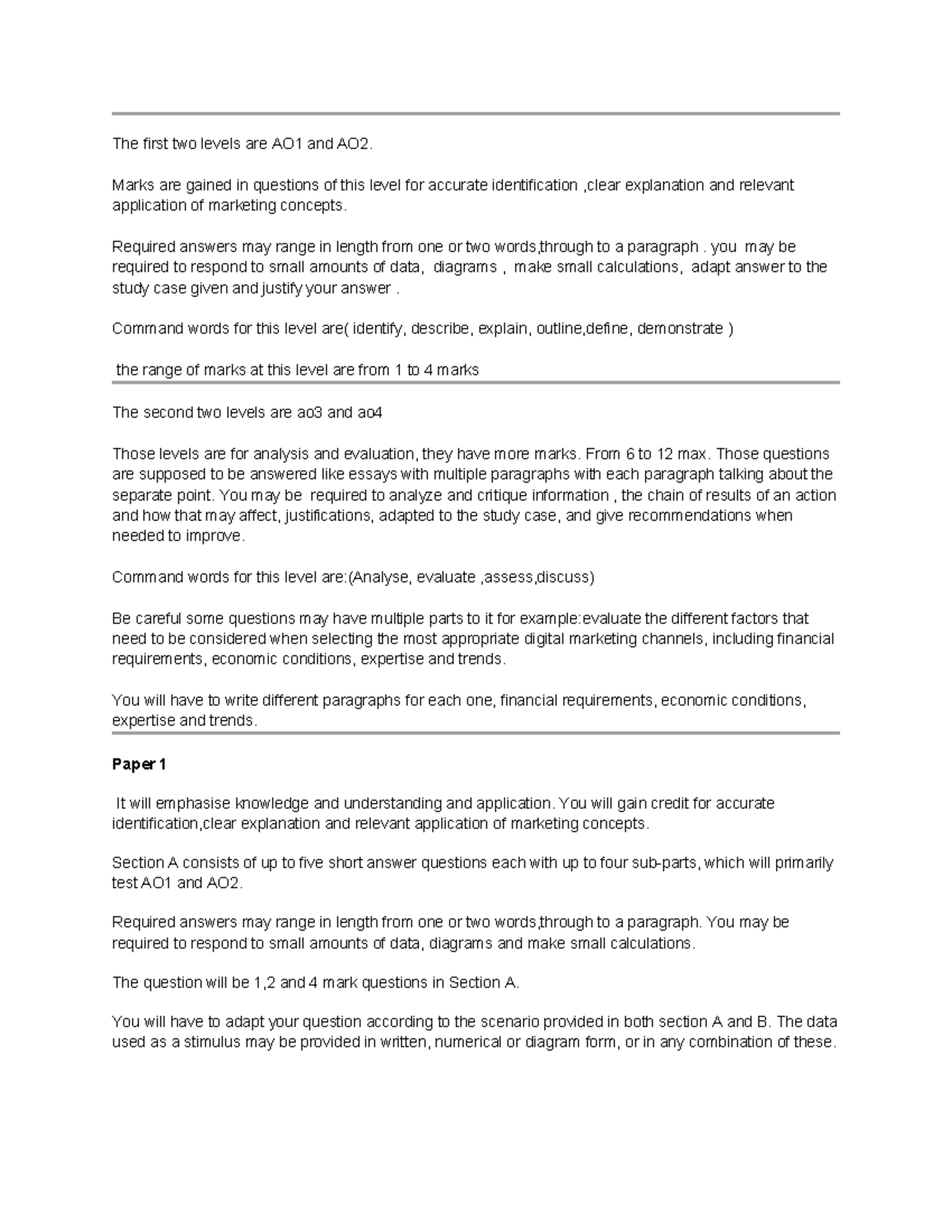 AO1 and AO2: Understanding Marketing Concepts and Evaluation Techniques ...