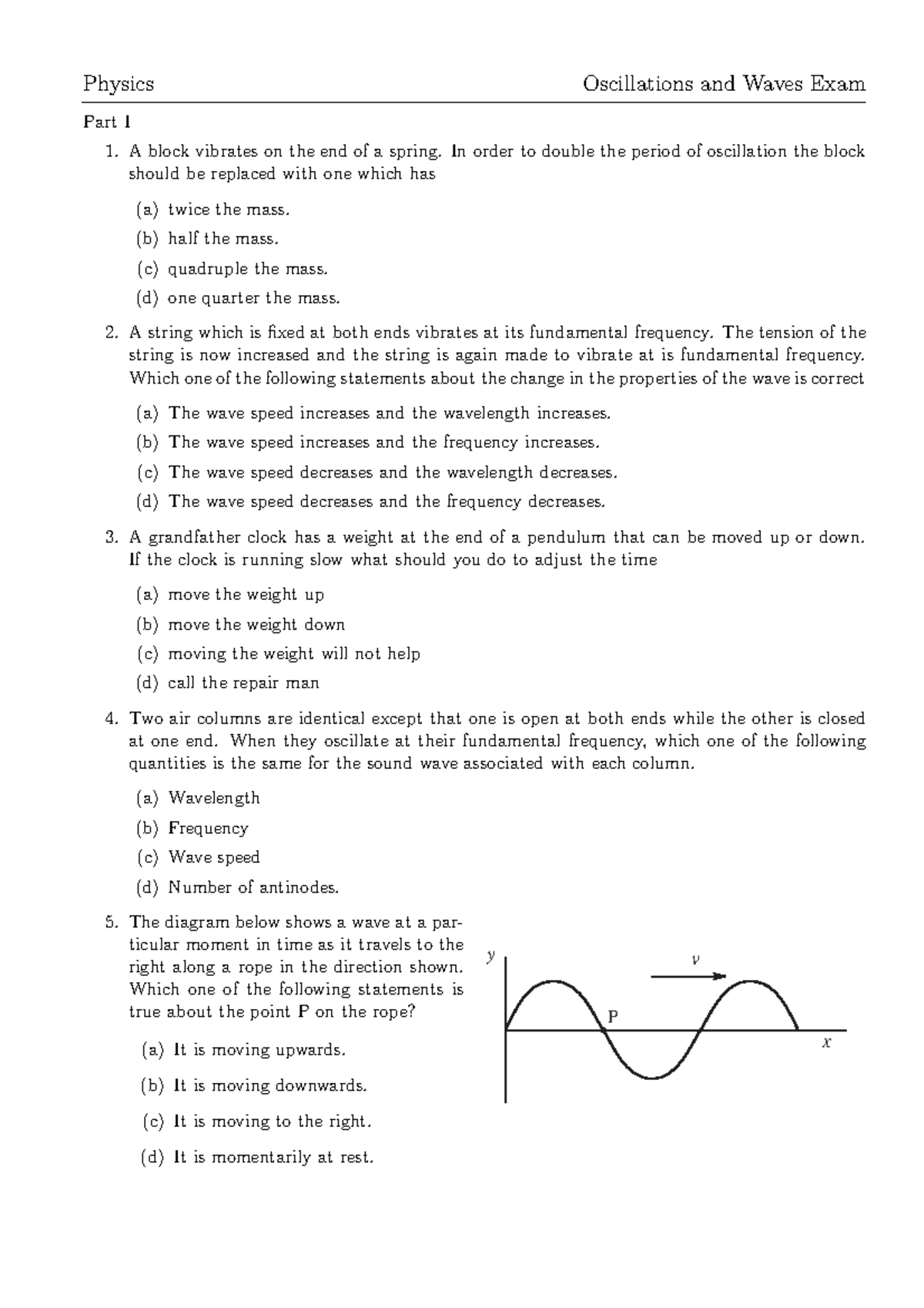 Physics 101: Oscillations and Waves Midterm Exam Review Guide - Studocu