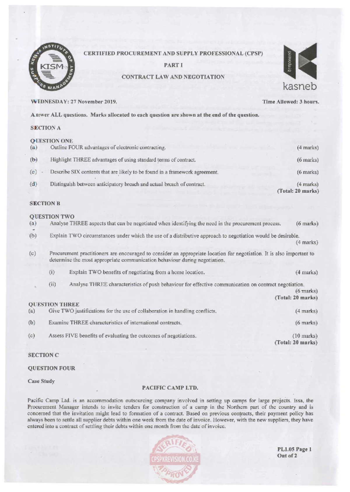 Logistics & Inventory Management I CPSP-K Past Paper Analysis - Studocu