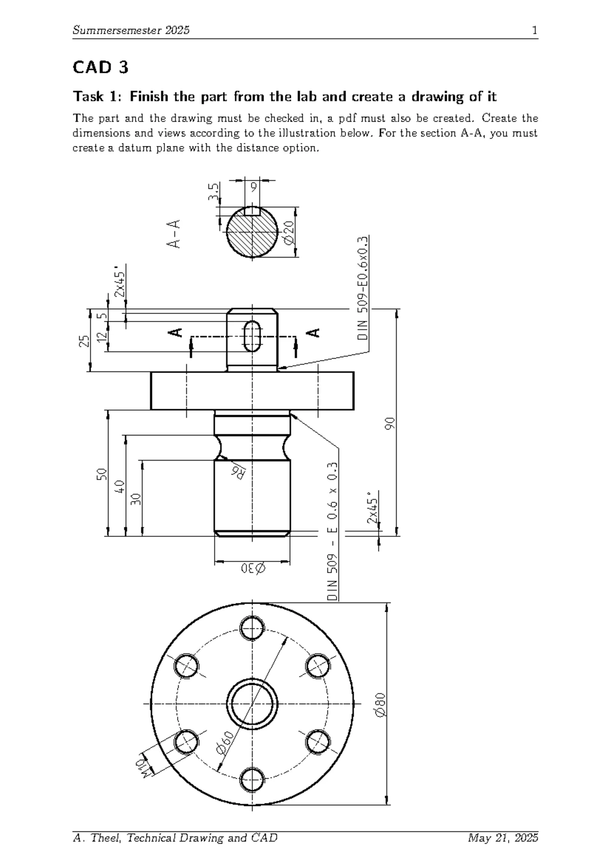 Summersemester 2025 1 CAD 4: Lab Task & Drawing Instructions - Studocu
