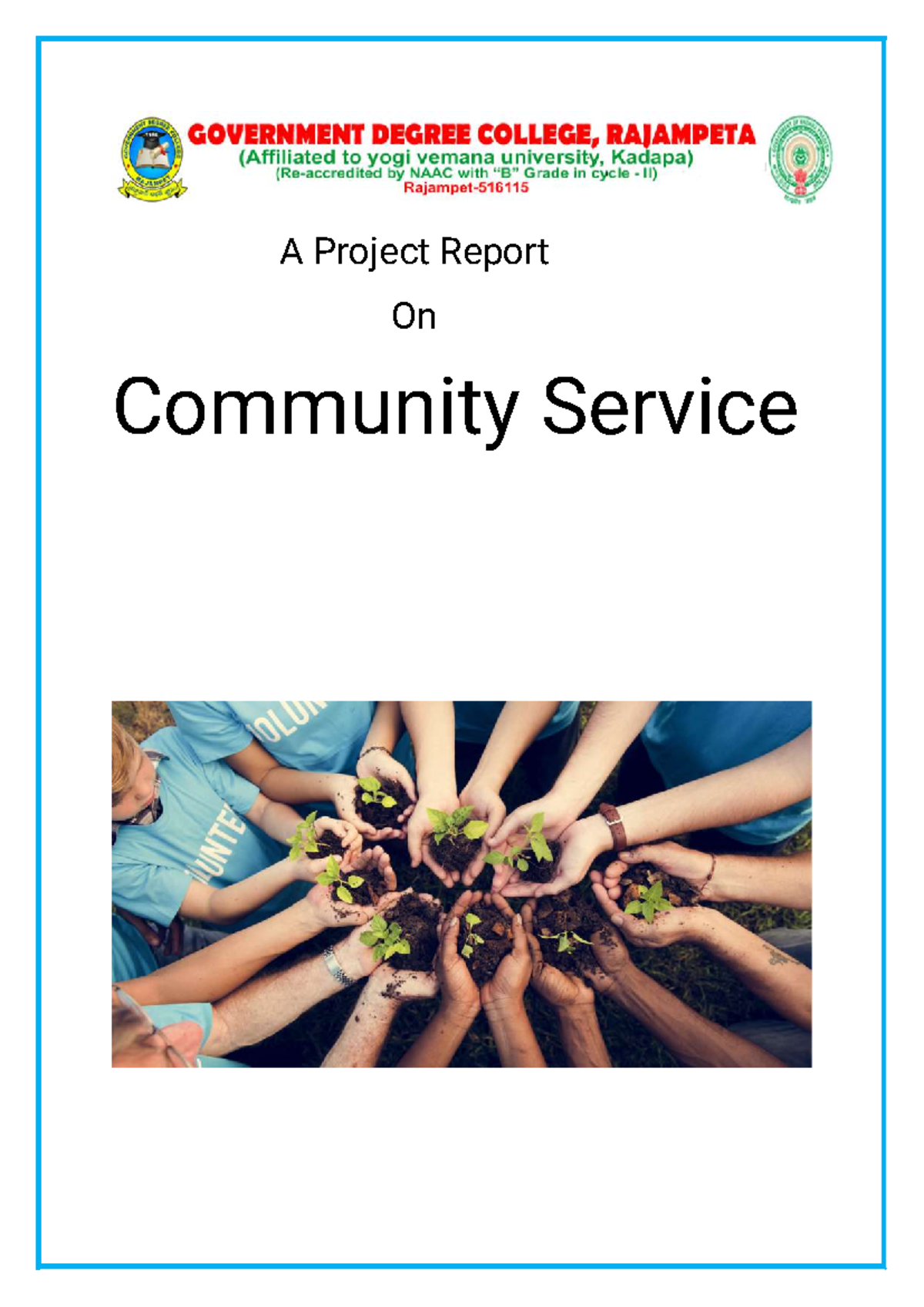 CSP Project Report on Community Service: Yogi Vemana University - Studocu