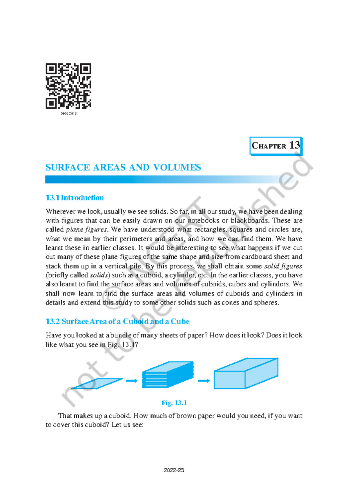 IEMH113 - Mathematics Chapter 13: Surface Areas and Volumes - Studocu