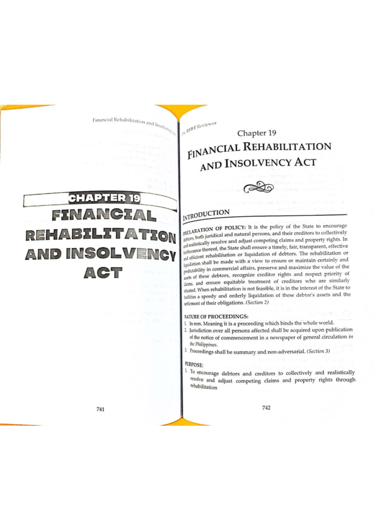 Financial Rehabilitation and Insolvency Act Overview - Chapter 19 (FRIA ...