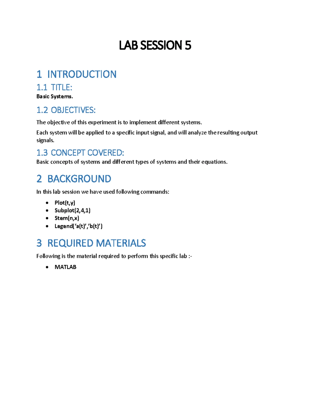 LAB Session 2 - Practical lab experiment - EXPERIMENT # 2. 1 ...