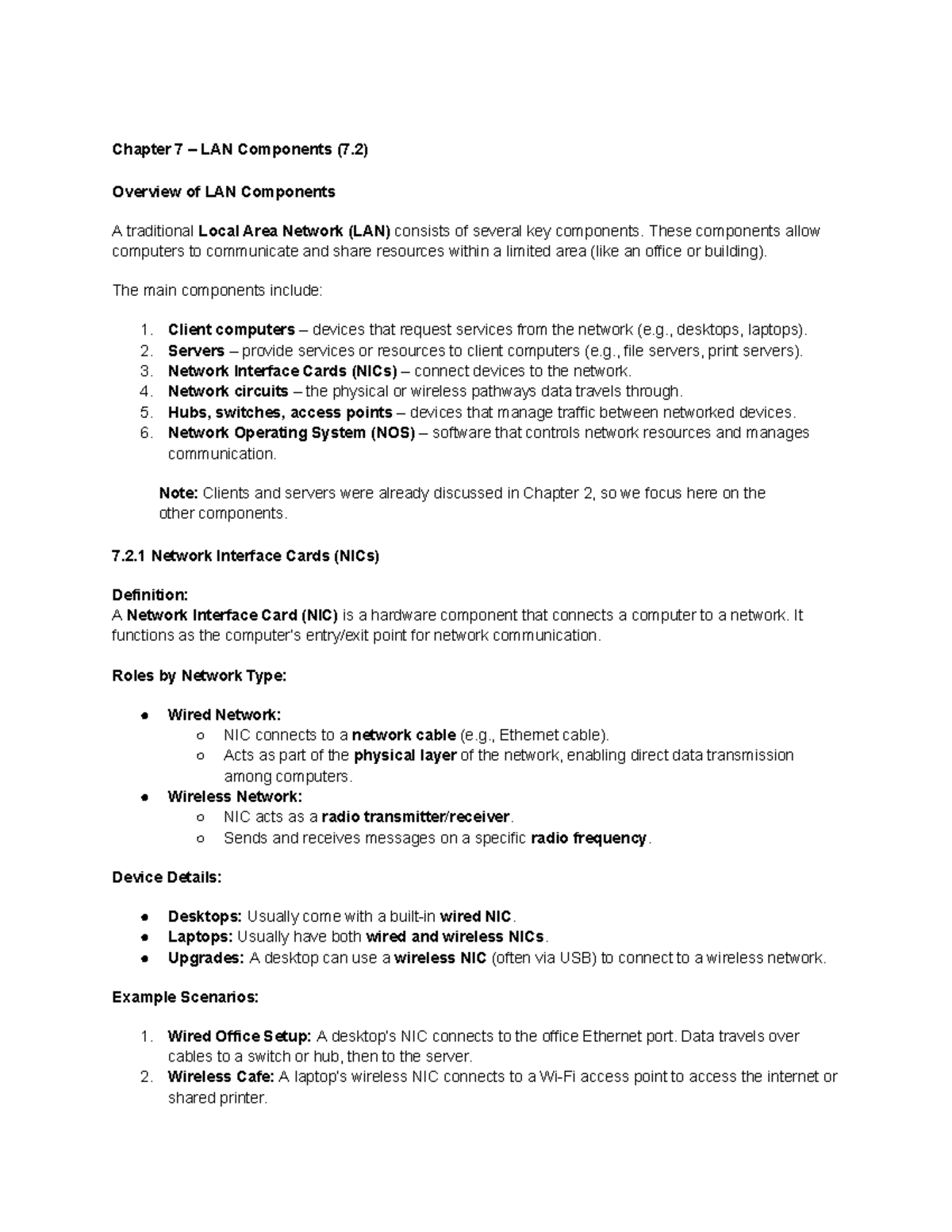 ISDS 409 Chapter 7: Overview of LAN Components and Ethernet Standards ...