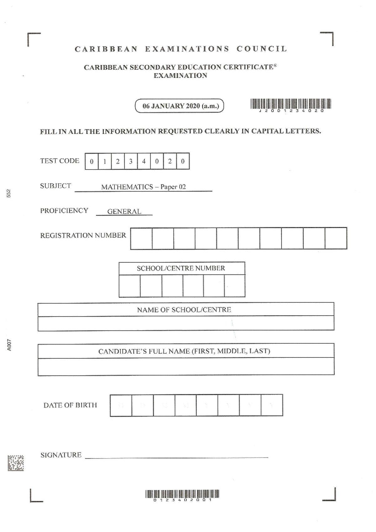 CSEC Mathematics Paper 02 Exam 2020 - Complete Guide - Studocu
