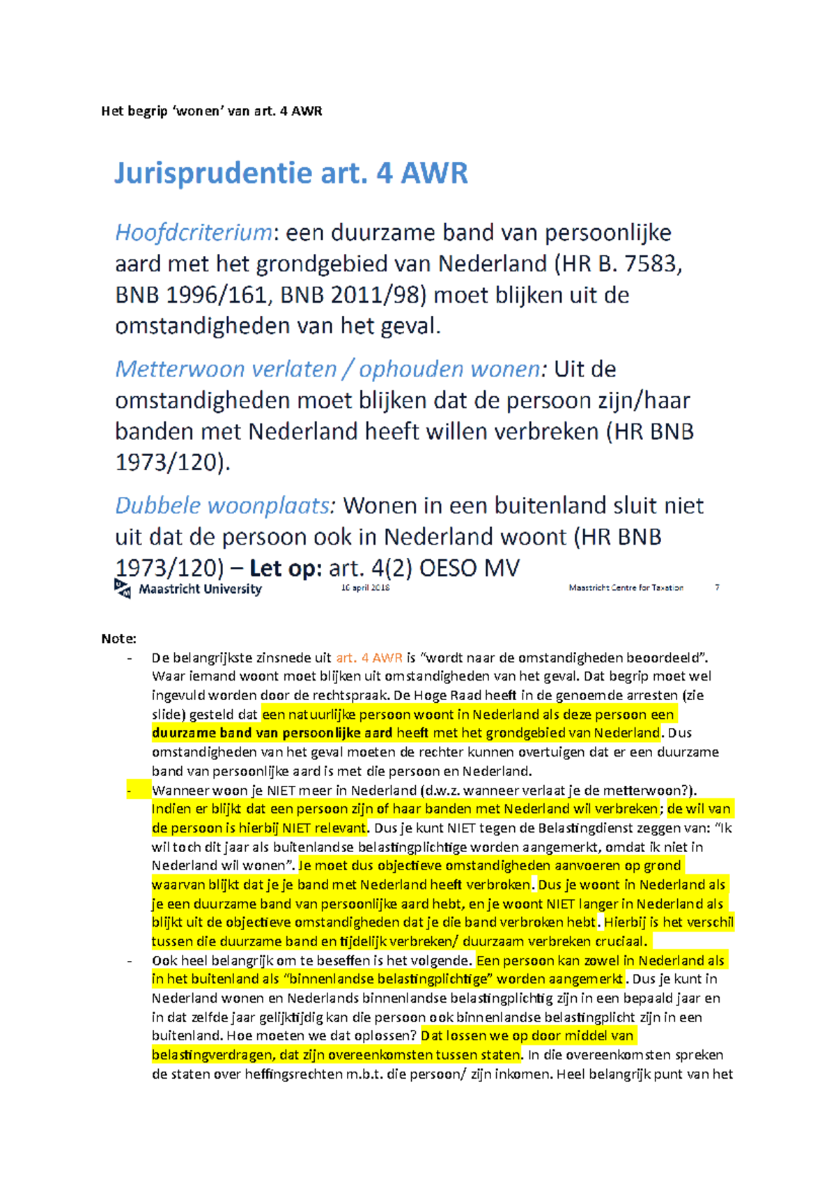 Fiscale woonplaats volgens Belastingdienst