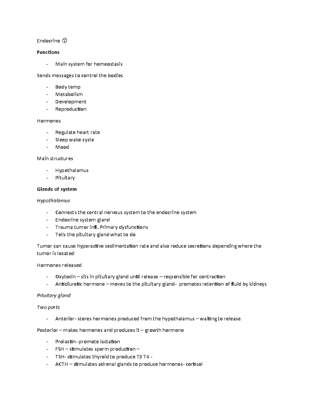 Endocrine System: Comprehensive Study Guide for Lecture Exam - Studocu