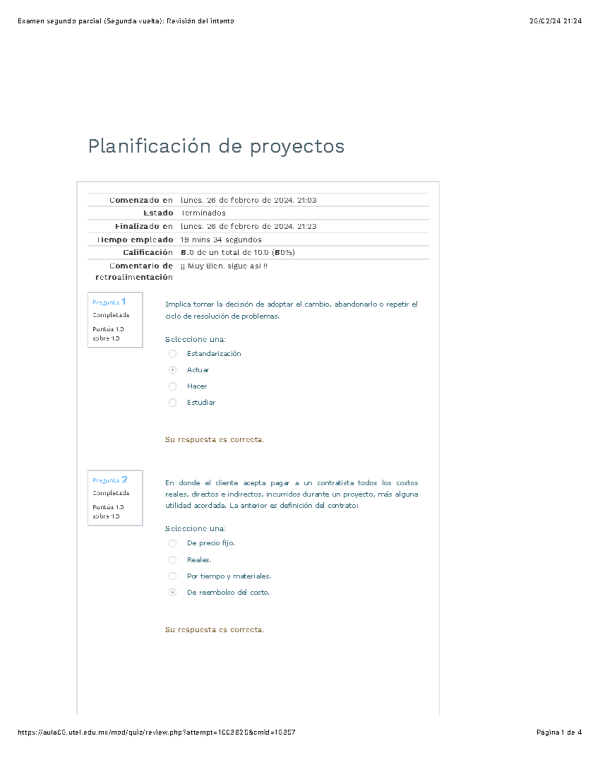 Planificador de Proyectos - Examen Segundo Parcial (Segunda vuelta ...
