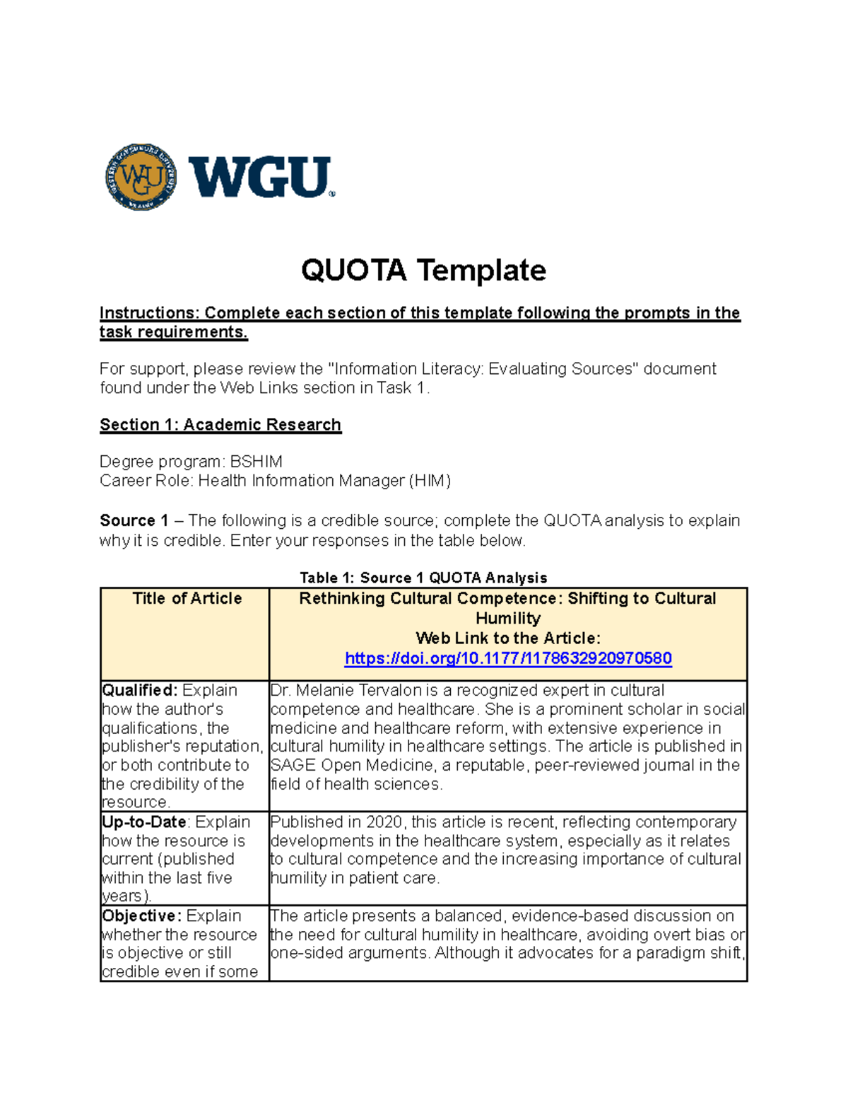 Task 1 Quota 3 Revised doc (1) (1) - QUOTA Template Instructions ...