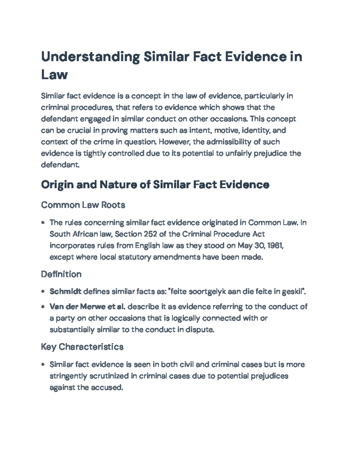 Understanding Similar Fact Evidence: Legal Insights and Applications ...