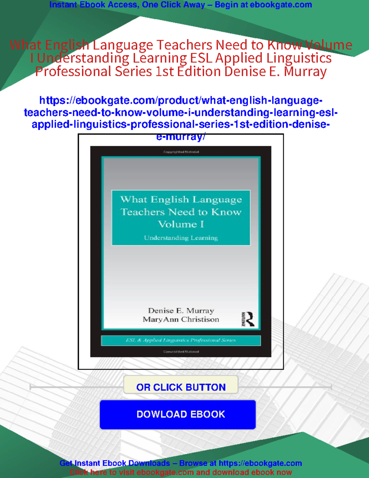 ESL Applied Linguistics Professional Series: What Teachers Need to Know ...