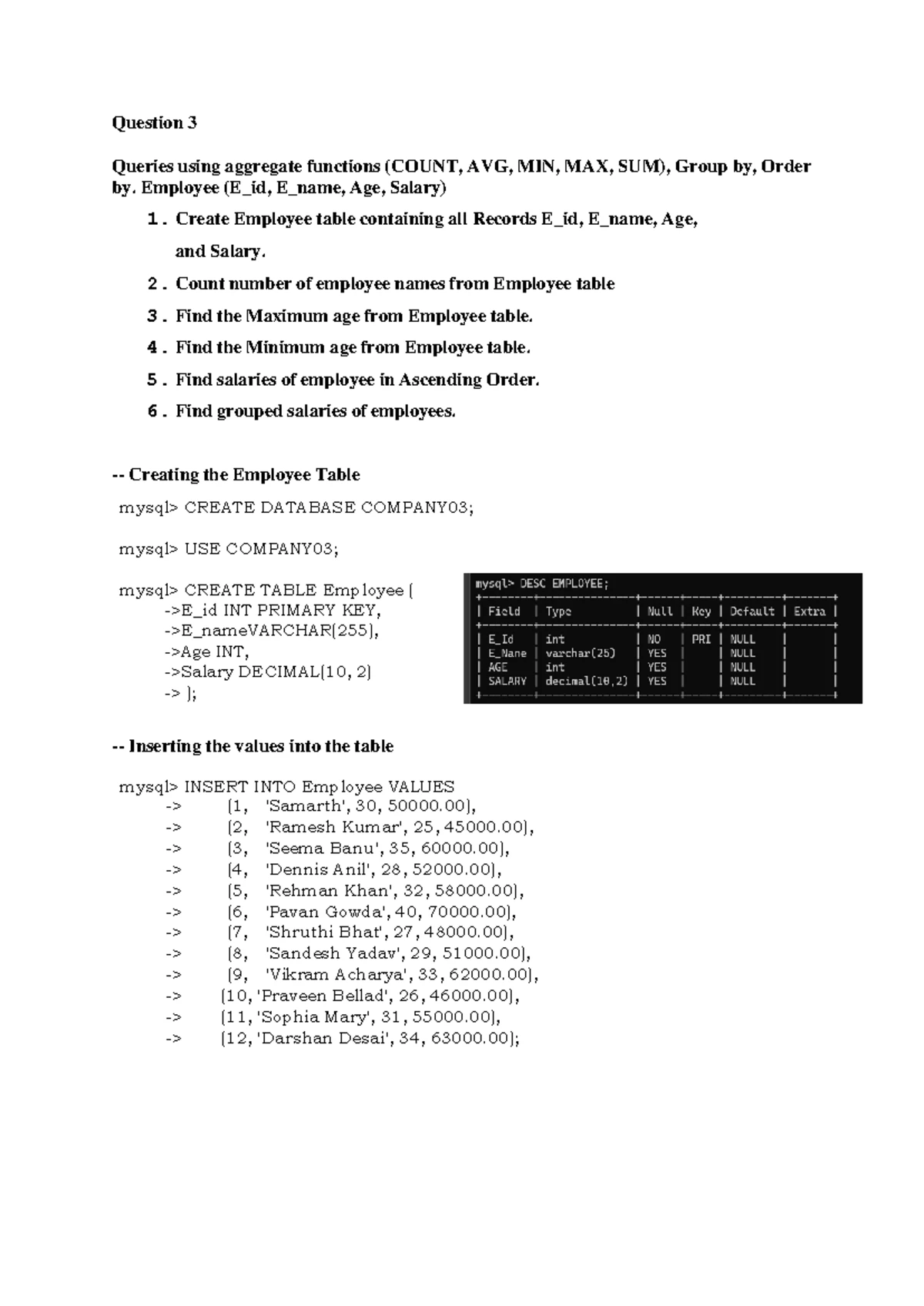 DBMS LAB Program 5: Cursor Creation & Employee Table Data Fetching ...