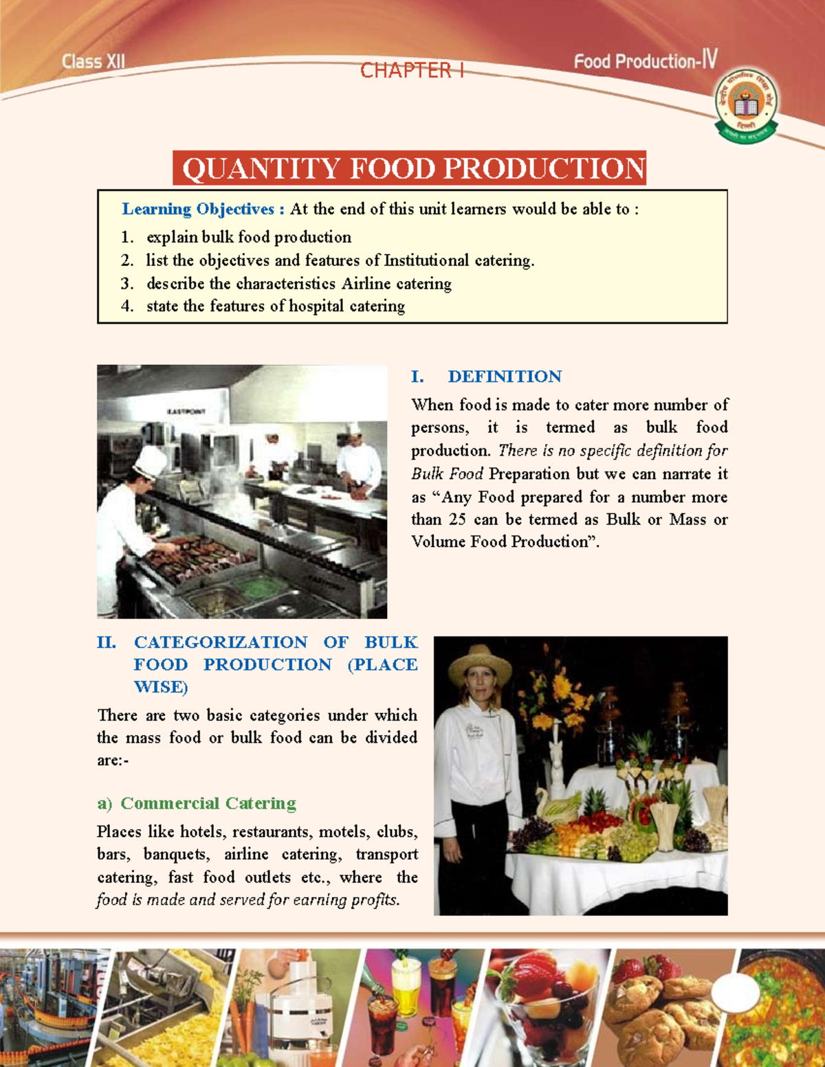 Bulk Food Production: An Overview of Commercial & Social Catering - Studocu