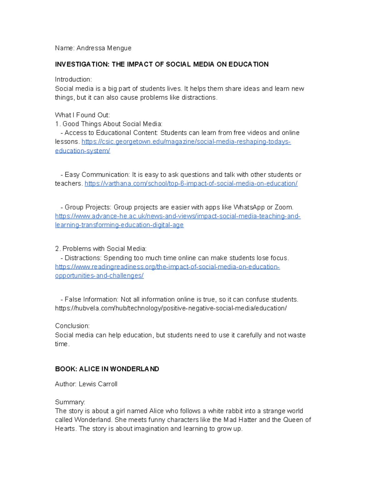 SOC 101: The Impact of Social Media on Education - A Study - Studocu
