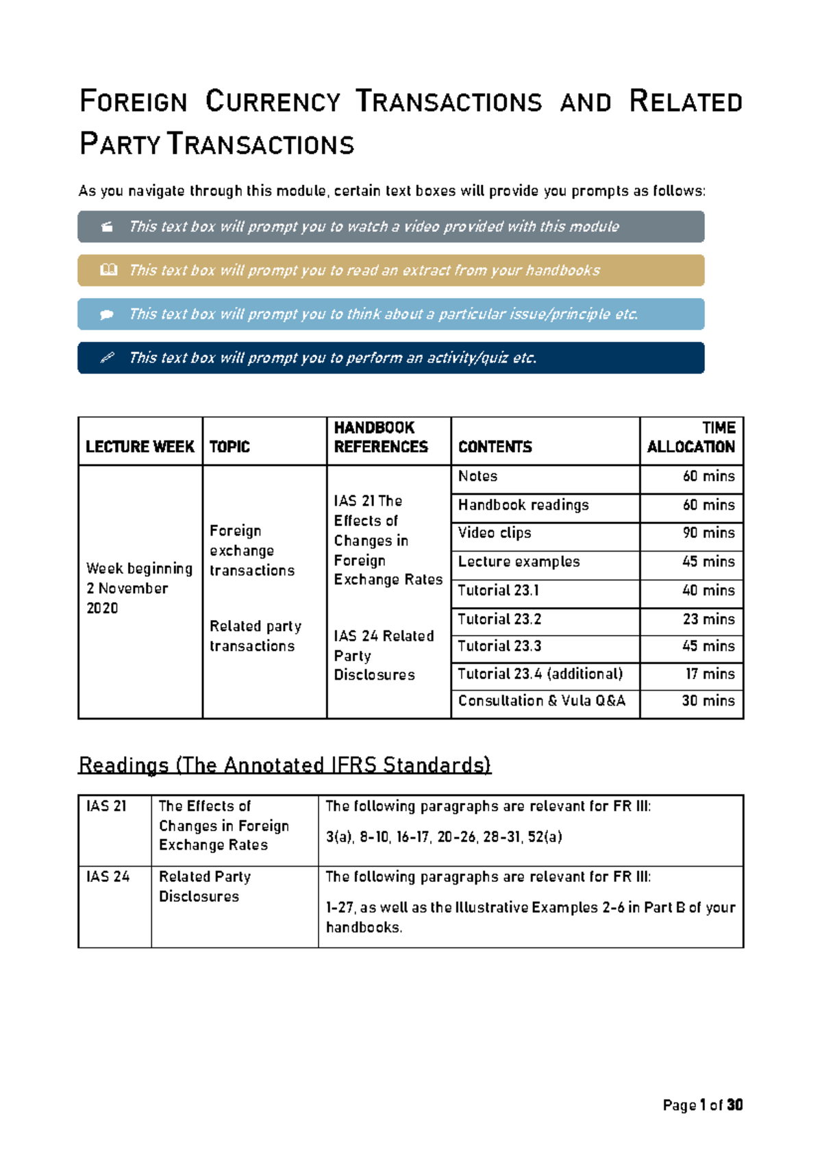 FR3 Lecture Notes: Foreign Currency & Related Party Transactions - Studocu