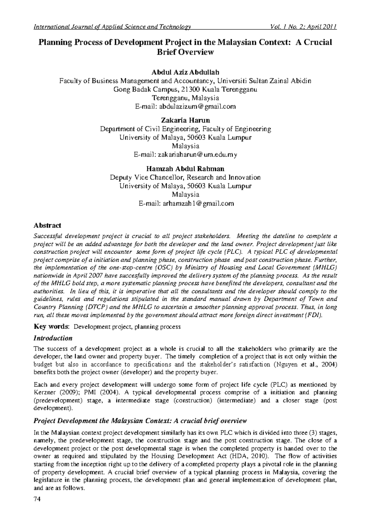 Abc - Planning Process of Development Projects in Malaysia - Studocu