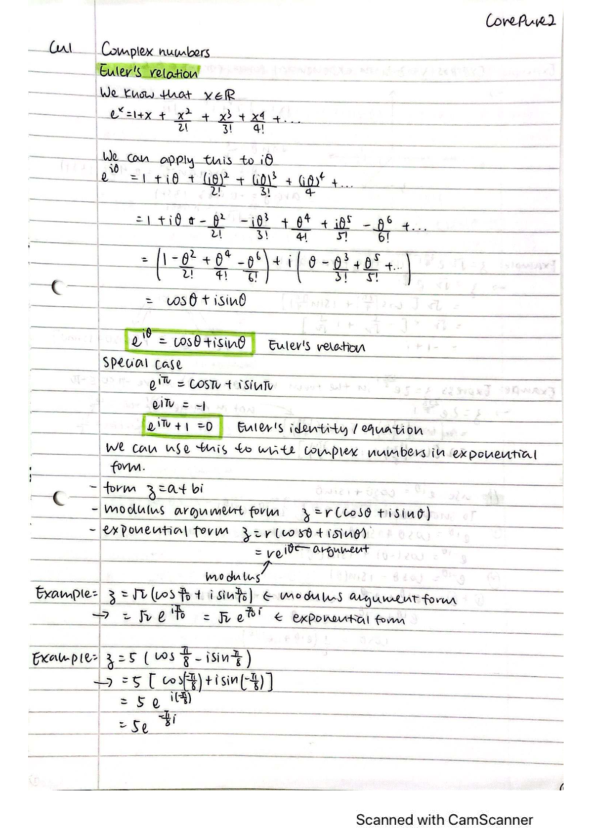 Core Pure 2: Chapter 1 Study Notes and Key Concepts - Studocu