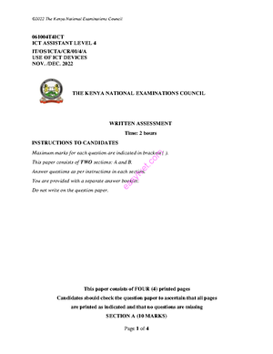 2024j 2 - ICT Technician Level 5 Past Exam Paper on Software ...